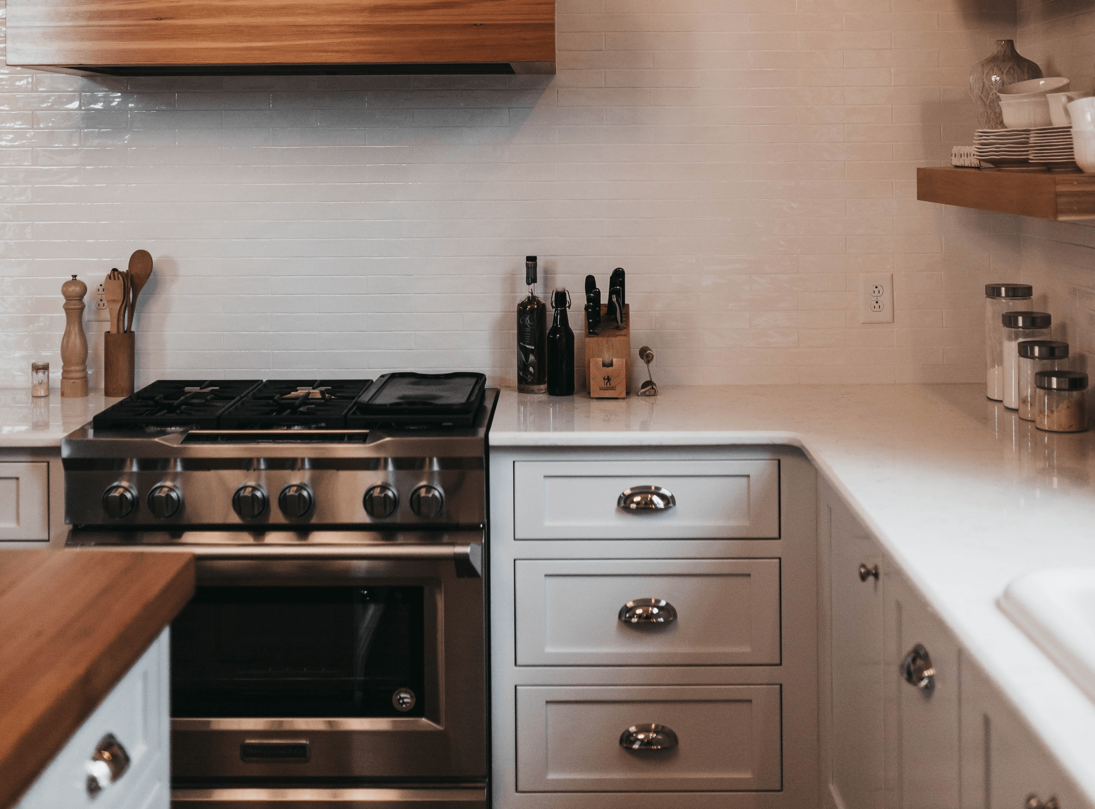 clean oven in white kitchen